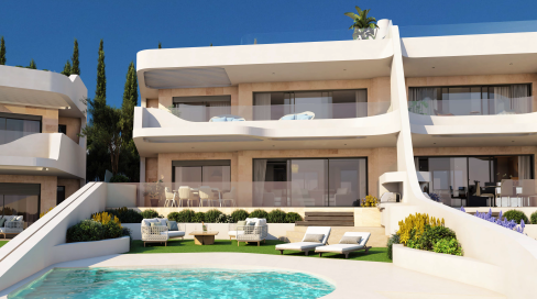 Magico, exclusivo y moderno complejo con vistas al mar y piscina privada en Marbella